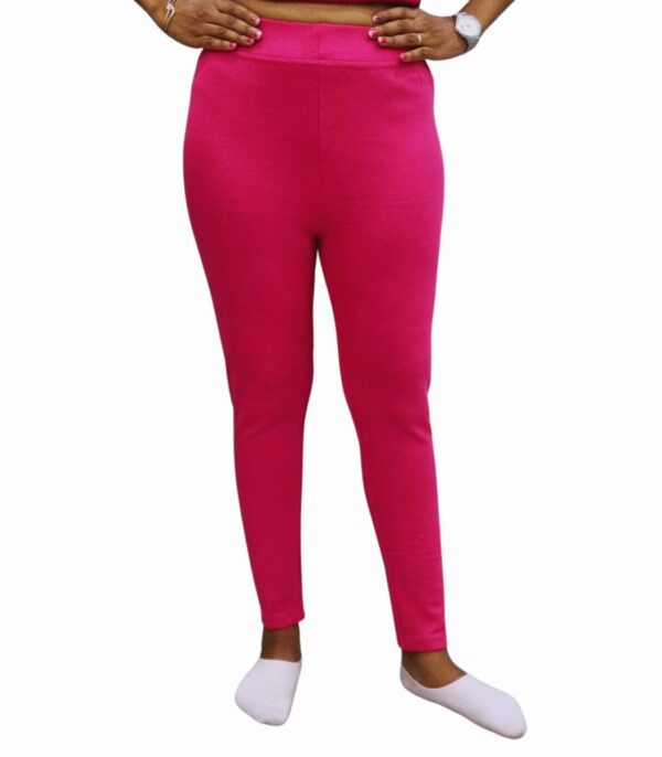 Women Rani Pink Ankle Fit Plain Jeggings