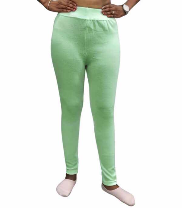 Women Pista Green Ankle Fit Plain Jeggings