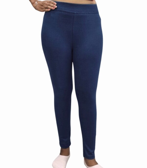 Women Navy Blue Ankle Fit Plain Jeggings