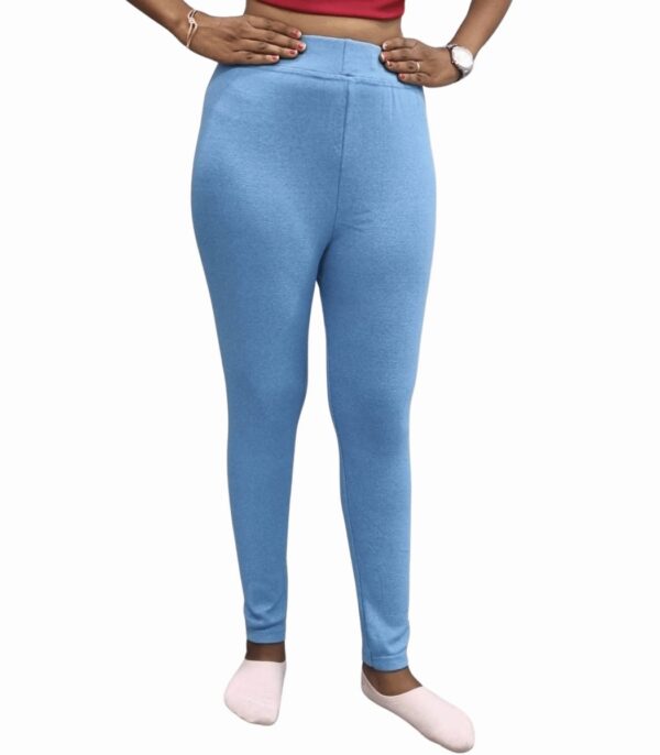 Women Denim Blue Ankle Fit Plain Jeggings