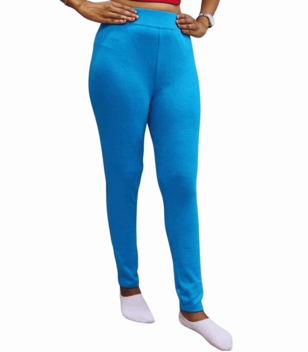 Women Blue Ankle Fit Plain Jeggings