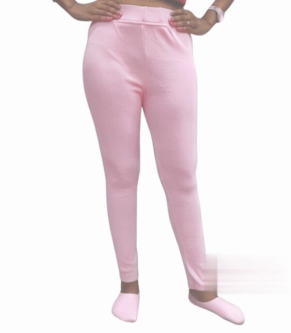 Women Baby Pink Ankle Fit Plain Jeggings
