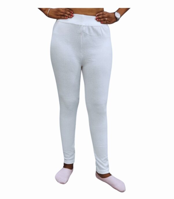 Women White Ankle Fit Plain Jeggings